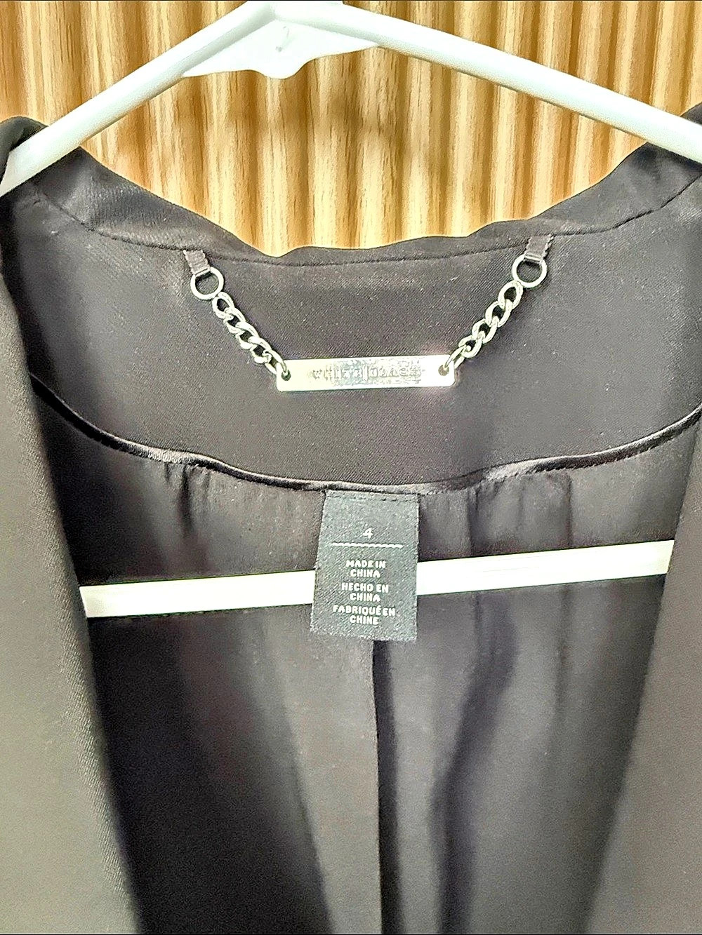 White House Black Market Belted Black Wrap Blazer Size 4 Like New - Picture 3 of 4